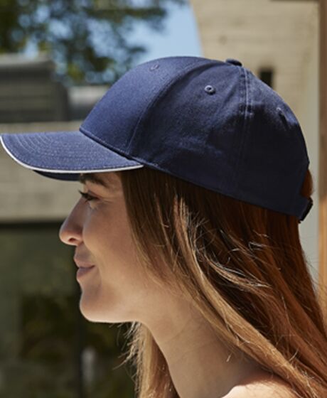 Beechfield EarthAware® Classic Organic Cotton 6 Panel Sandwich Peak Cap Thumbnail
