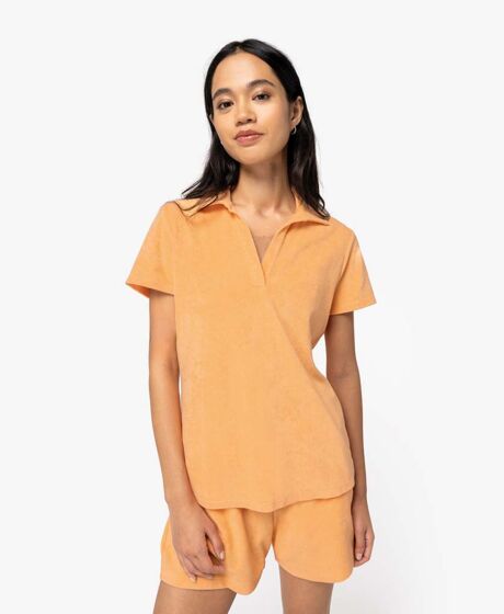 Native Spirit Ladies Terry Towel Polo Shirt Thumbnail