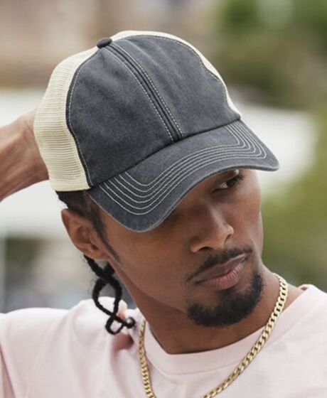 Beechfield 6 Panel Vintage Trucker Cap Thumbnail
