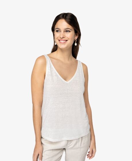 Spasso Ladies Linen Tank Top Thumbnail