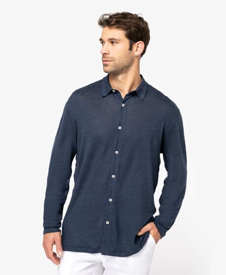 Spasso Long Sleeve Linen Shirt Thumbnail