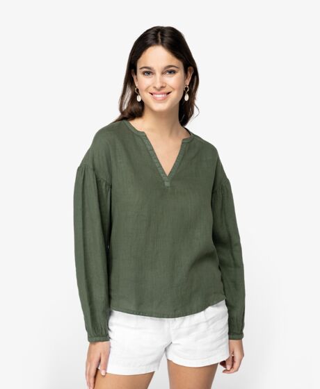 Spasso Ladies Linen Blouse Thumbnail