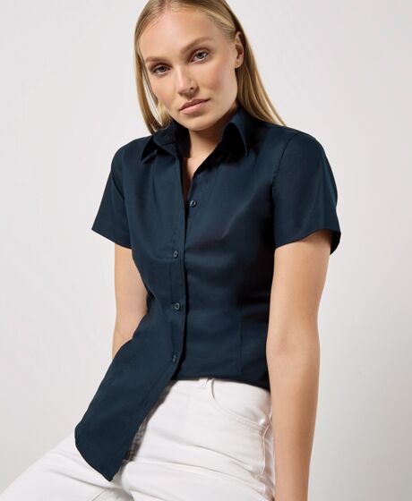 Kustom Kit Ladies Short Sleeve Tailored Workwear Oxford Shirt Thumbnail
