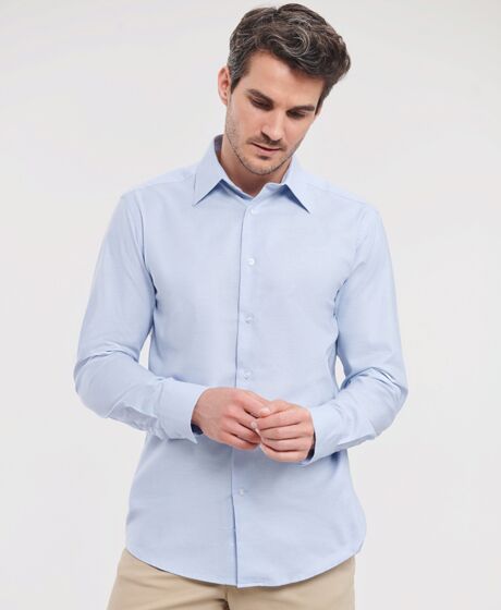 Russell Athletic Collection Long Sleeve Tailored Oxford Shirt Thumbnail