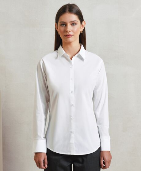 Premier Ladies Supreme Long Sleeve Poplin Shirt Thumbnail