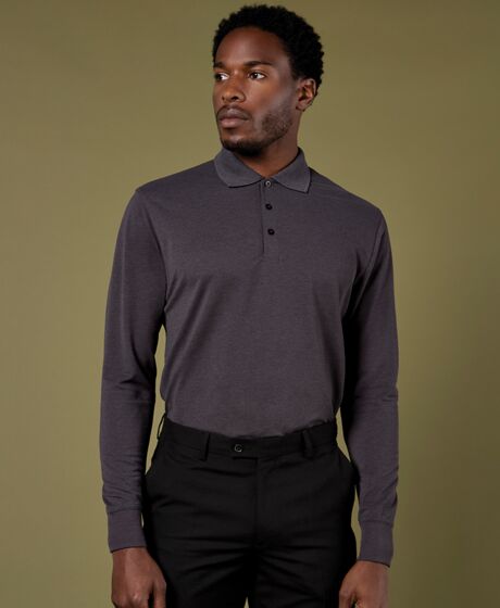 Kustom Kit Long Sleeve Poly/Cotton Piqué Polo Shirt Thumbnail