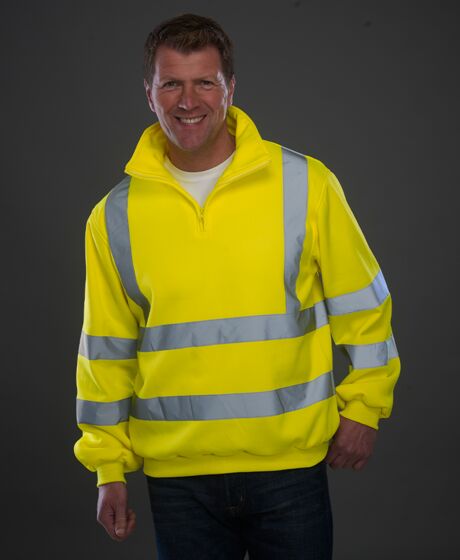 Yoko Hi-Vis Zip Neck Sweatshirt Thumbnail