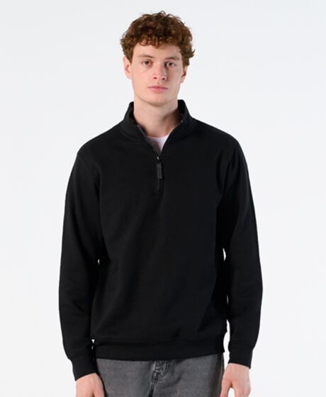 SOL'S Stan Contrast Zip Neck Sweatshirt Thumbnail