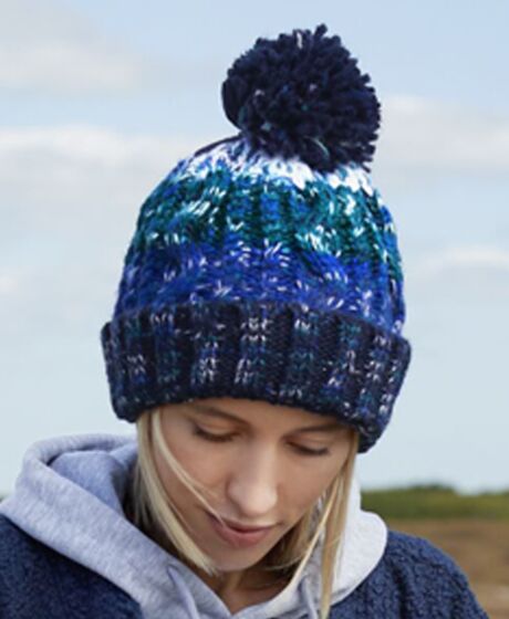 Beechfield Corkscrew Pom Pom Beanie Thumbnail
