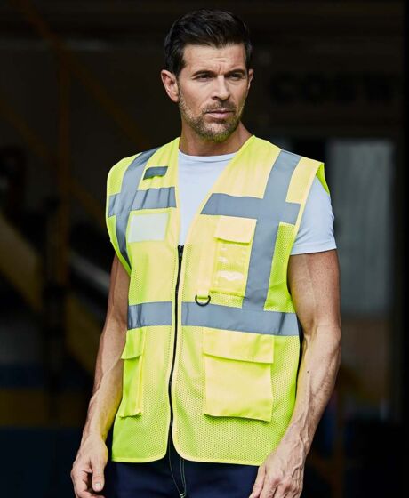 Yoko Hi-Vis Top Cool Open Mesh Executive Waistcoat Thumbnail
