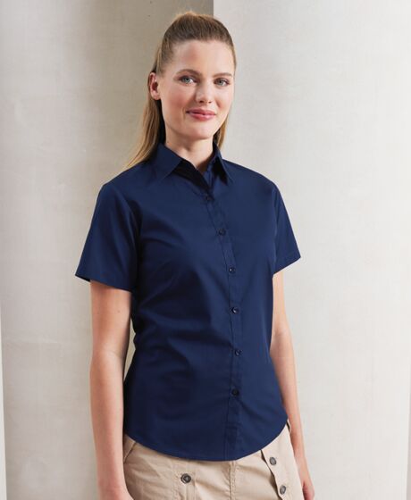 Premier Ladies Short Sleeve Poplin Blouse Thumbnail